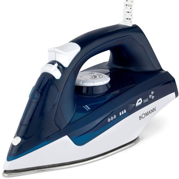 Нова парна ютия Bomann 2200W  DB 6004 CB, бяло/синьо