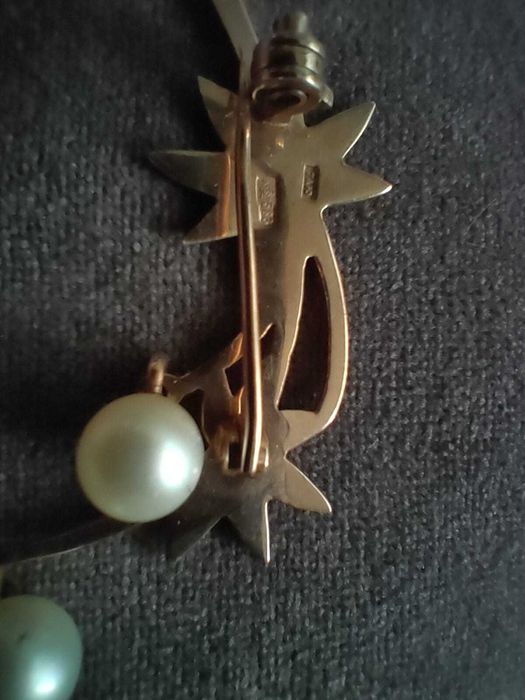 Золото СССР !! *583, гарнитур - брошь и кольцо