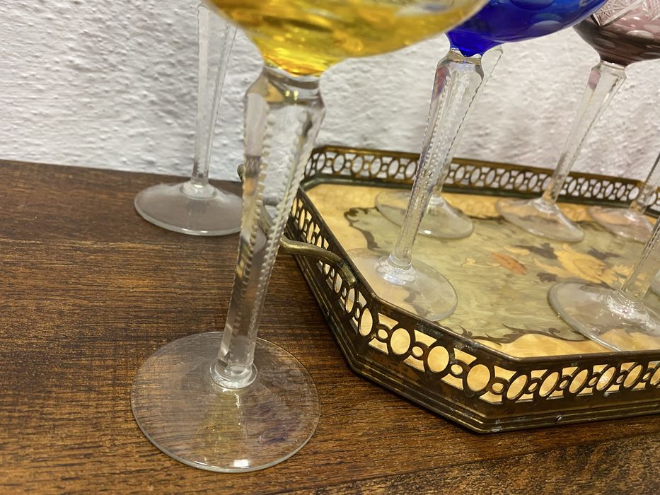 Кристални чаши за вино на бохемия