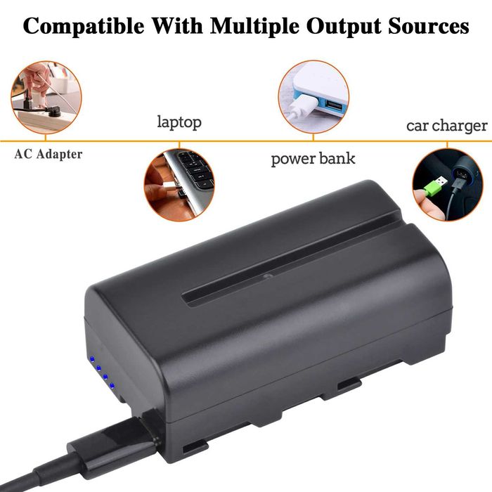 Acumulator NP-F550 2800mAh port USB-C camere Sony lampa video monitor