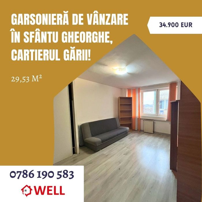 Garsonieră de vânzare în Sfântu Gheorghe, cartierul Gării!