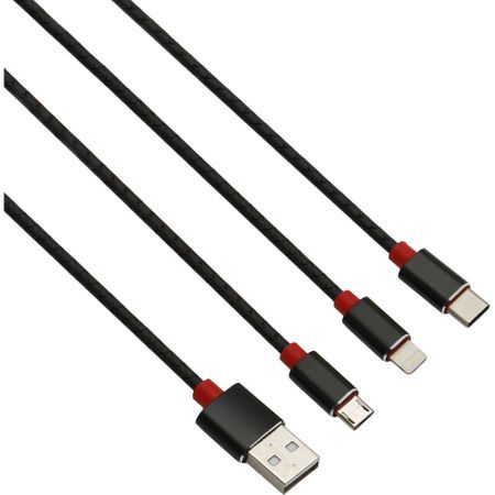 Vand Cablu incarcare-sincronizare, micro USB+ lightning+ Type C, 1 m ...