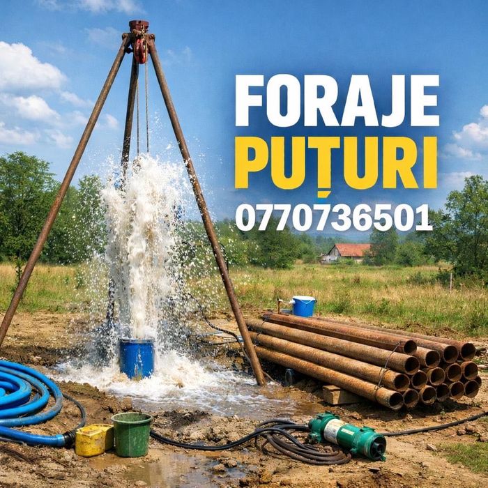 Executăm foraje puțuri denisipari preulingiri