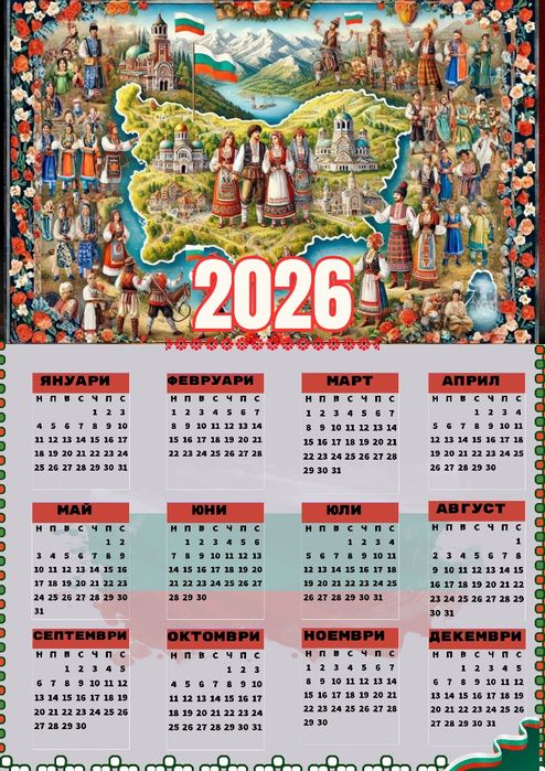 Работен календар 2026