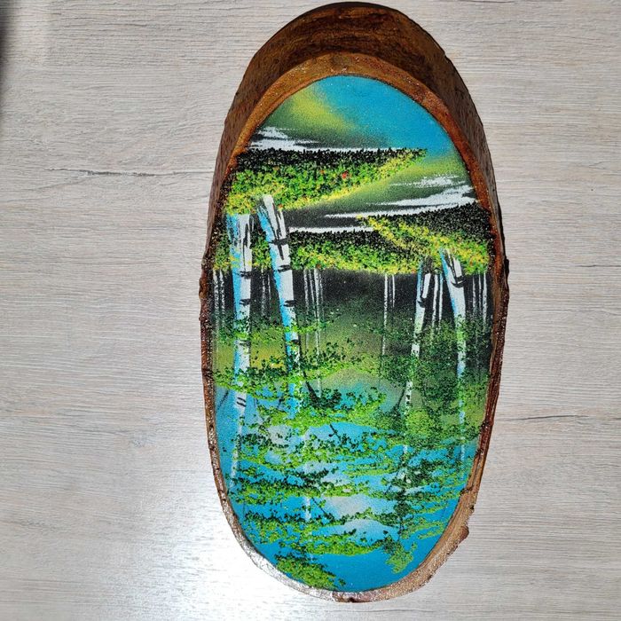 Объёмная картина на доске "Берёзы"