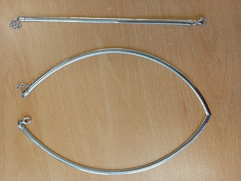 Сребърно колие и гривна