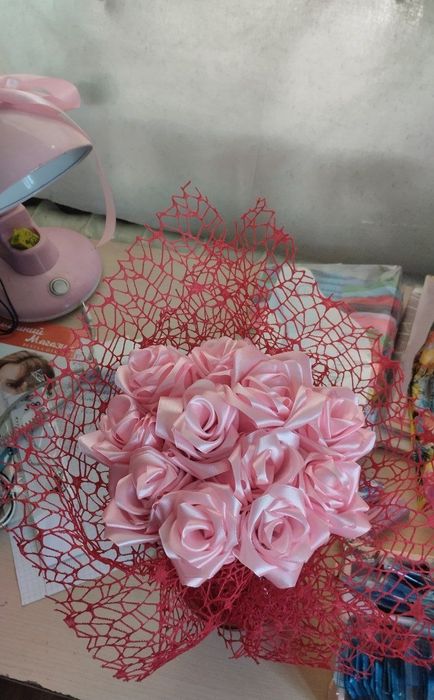 Букеты из атласной ленты