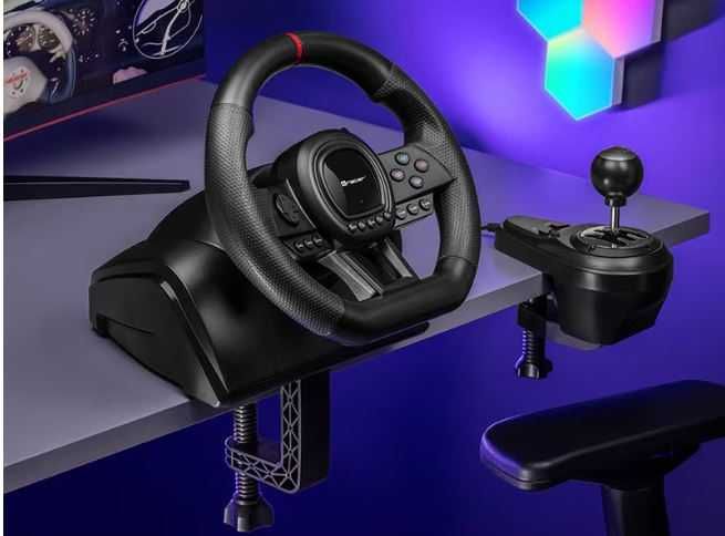 Геймърски волан SimRacer, TRACER, 270°, съвместим PC/PS3/PS4/PS5/Xbox One/X360/Switch