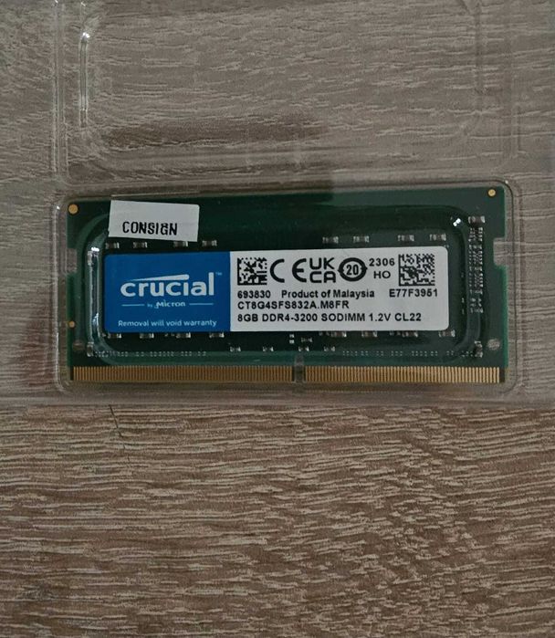 Memorie Crucial, 8GB DDR4, 3200MHz CL22 (CT8G4DFRA32A)
