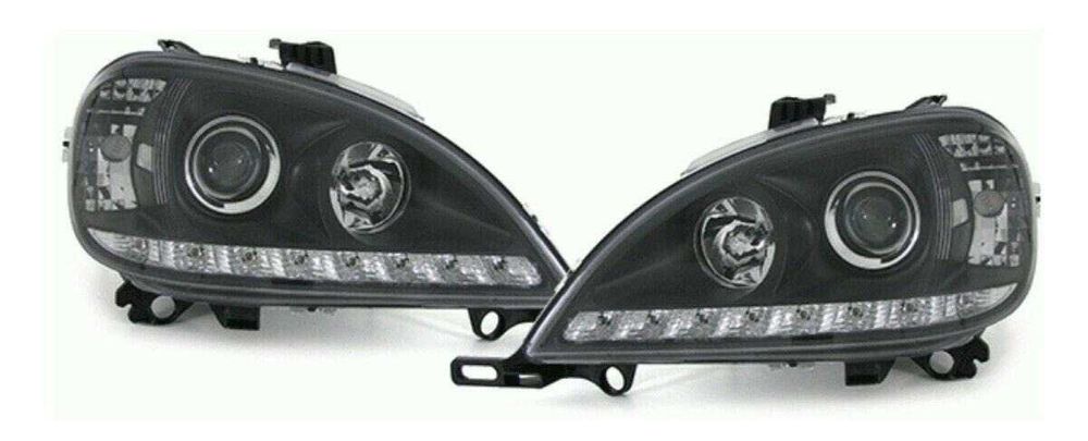 Фарове Мерцедес МЛ 163 ЛЕД Тъмни  Mercedes ML W163 ПРЕДИ Фейслифт LED