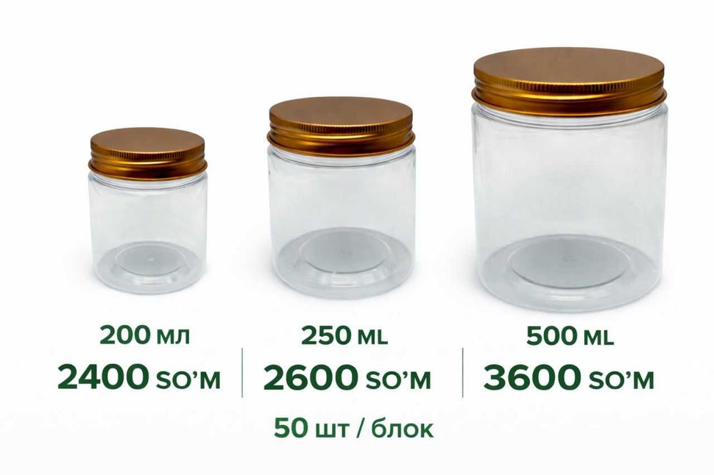 Plastik idishlar Qopqoqli,sifatli,oziq-ovqat va gel,Bonkalar