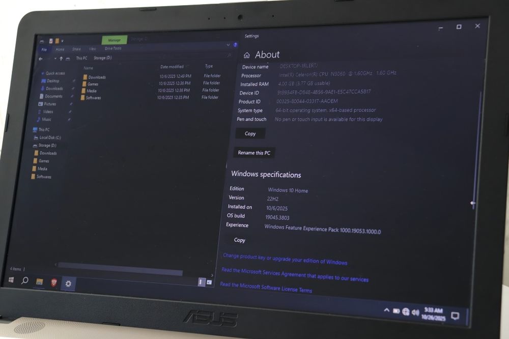 Laptop ASUS – Windows 10 Home