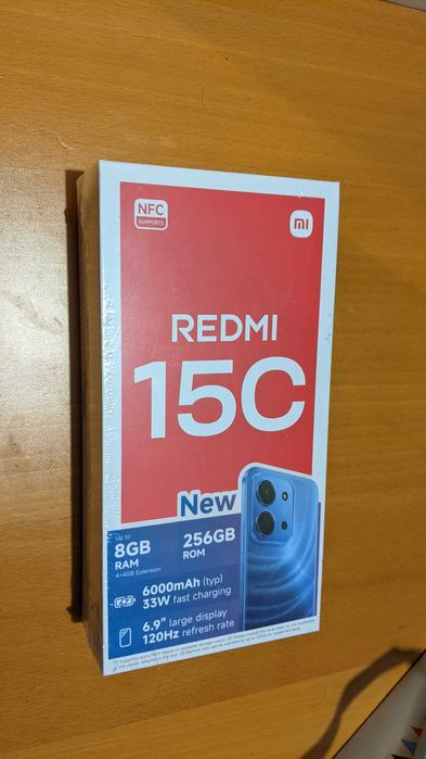 Чисто нов неразопакован смартфон Xiaomi Redmi 15C 256GB с 36 месеца гаранция