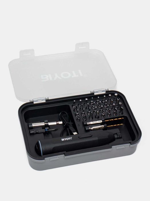 Аккумуляторная отвертка BIYOTI 35 бит + кейс | USB зарядка | ART 2020