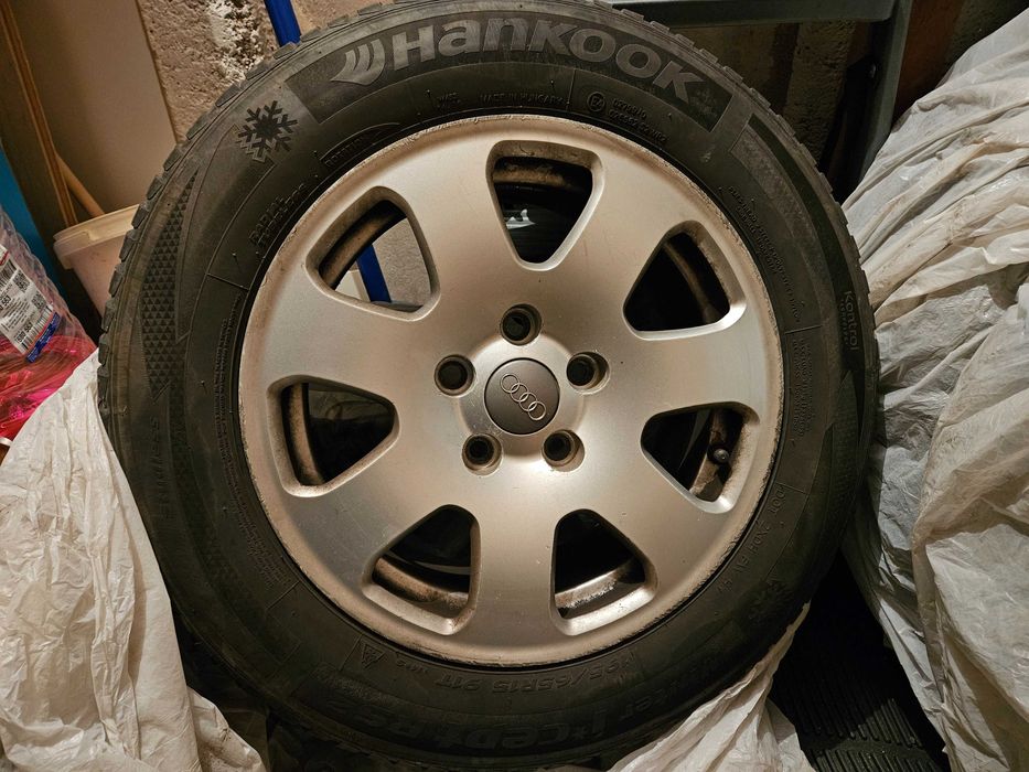 Roti Audi/VW Jante aliaj originale + Anvelope iarna Hankook 195/65/R15