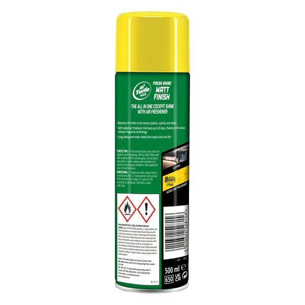 Spray curatat bord Turtle Wax Fresh Shine Matt 500ml pt. elemente plastic, cu parfum de lunga durata