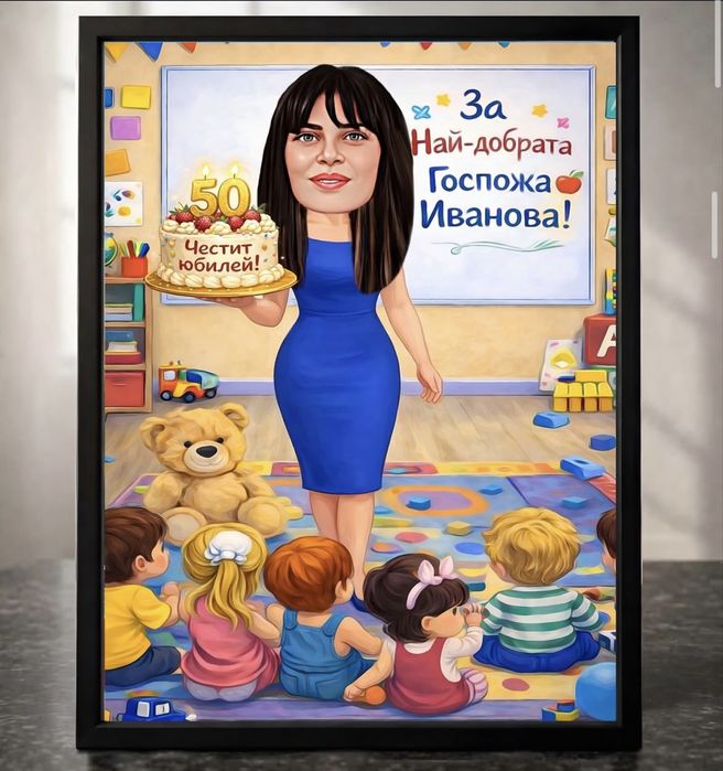 Карикатури,Шарж,Портрети - с подарък рамка