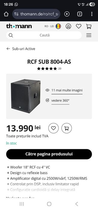 Vand Rcf Nxl 44-a mk2 și Rcf 8004-AS