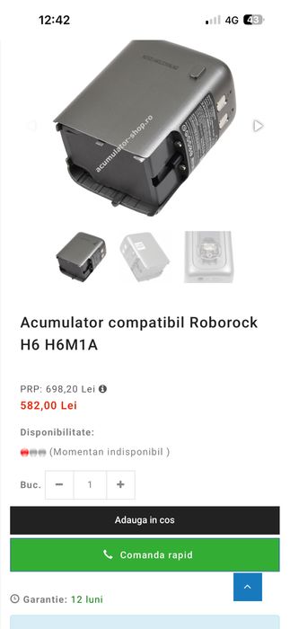 Baterie noua roborock H7