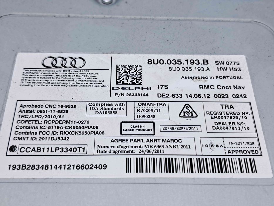 Unitate multimedia Audi Q3 (8UB) [Fabr 2011-2018] 8U0035193B