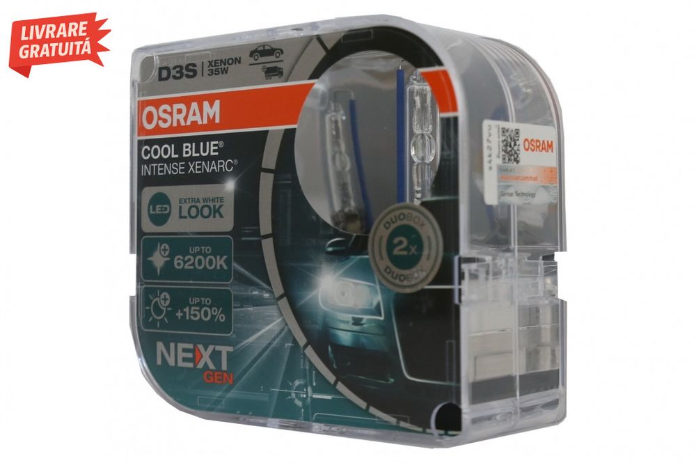 Set 2 Becuri Auto Xenon OSRAM XENARC COOL BLUE INTENSE NEXT GEN D3S HI