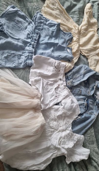 Рокли,панталонки,пола и дънково яке Zara ьа 5-6г годишна госпожица