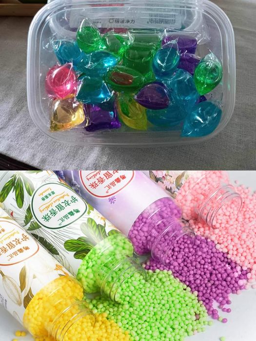 50бр. Капсули за пране (микс от аромати )10лв.
+ 200гр. Омекотител за