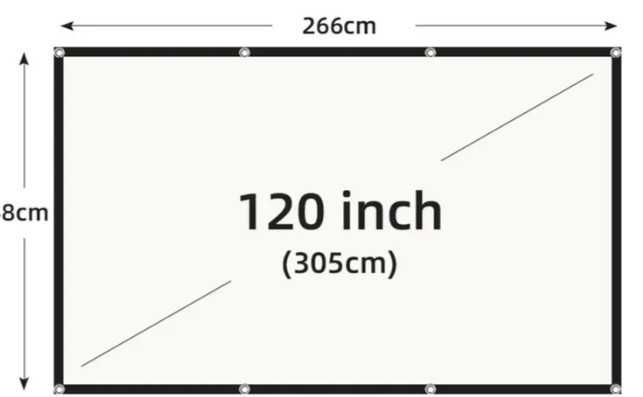 ALR Экран для Проектора 120" с Чёрной Рамкой, Антибликовый