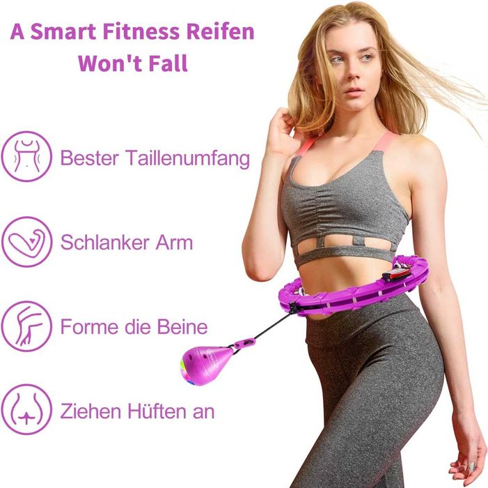 Смарт фитнес обръч HiroShi – 24 сваляеми секции, 360 градуса масаж