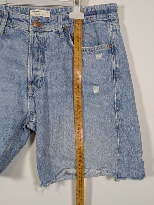 Blugi scurți Jack & Jones, croială lejeră, denim albastru, Y2K