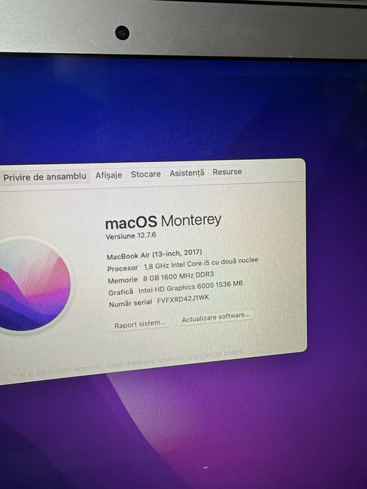 Laptop Mac  % 160 cicluri de incarcare
