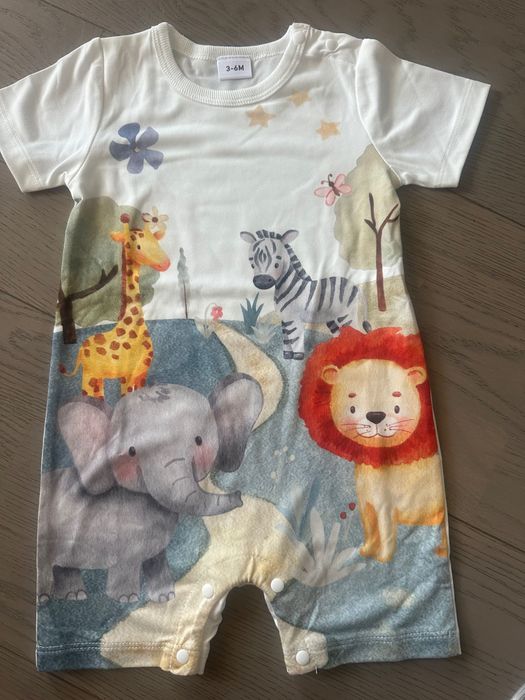 Бебешки летен гащеризон 0/3 месеца с картинка-момче