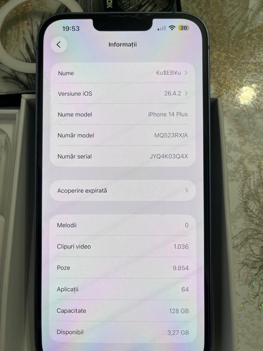 Se vinde iPhone 14 Plus 128 GB blue