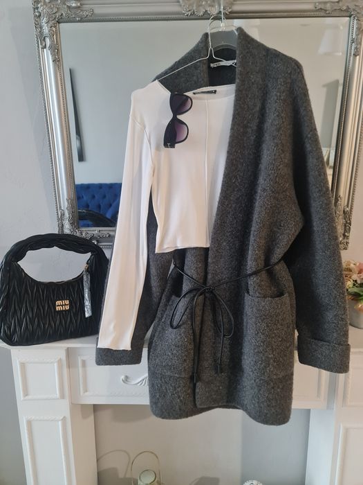 Сет ZARA, полто- жилетка, панталон, обувки,чанта