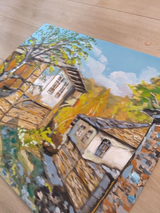 Картина със старовремски къщи!