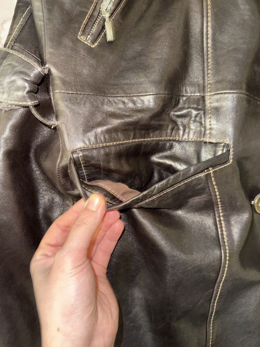 Мужской натуралный кожаный шуба