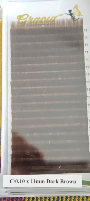 Коричневые ресницы изгиб С