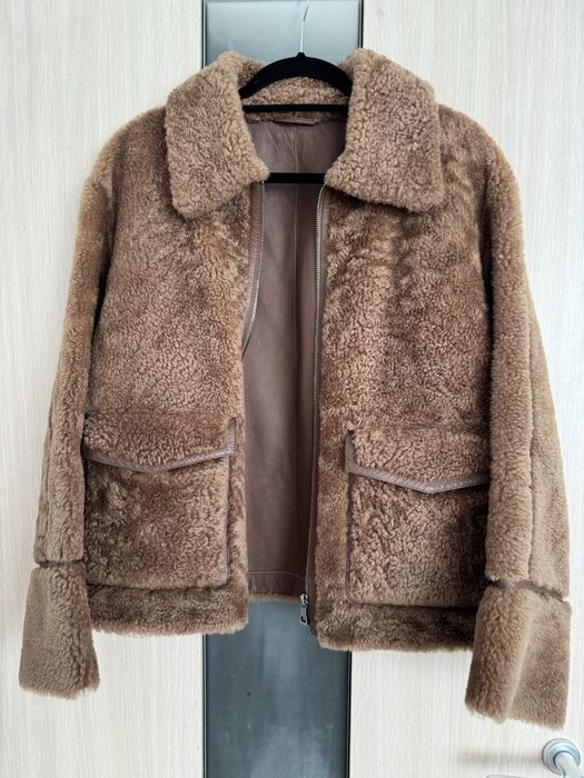 Оригинално палто с естествен косъм Yves Salomon