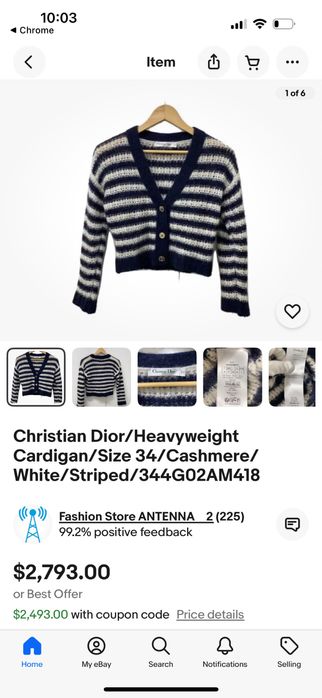 Cardigan alpaca casmir Dior S