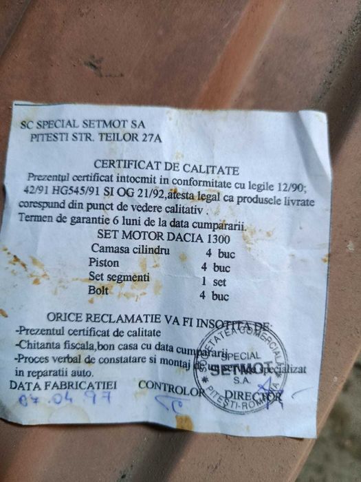 set motor dacia 1310