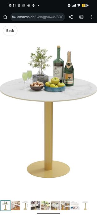 НОВИ бар маса и два стола в златно, ратан и кадифе