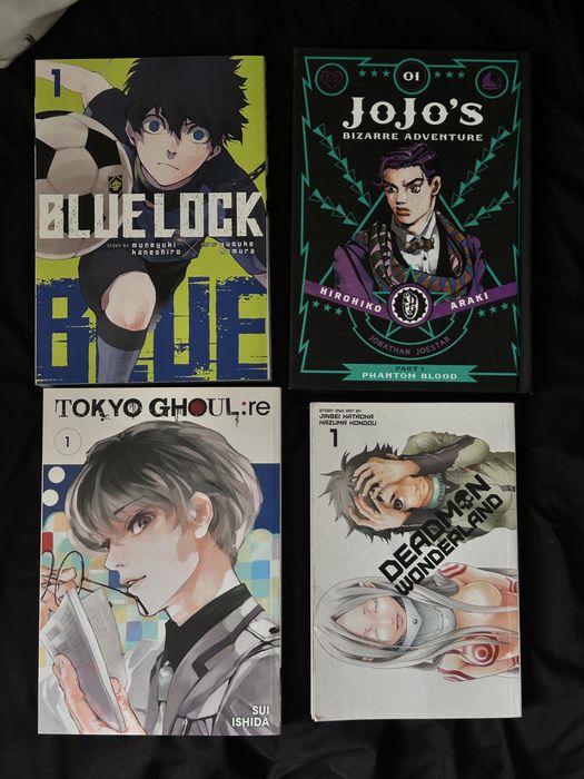 Манга Jojo, Deadman Wonderland, Tokyo ghoul:Re, Blue lock