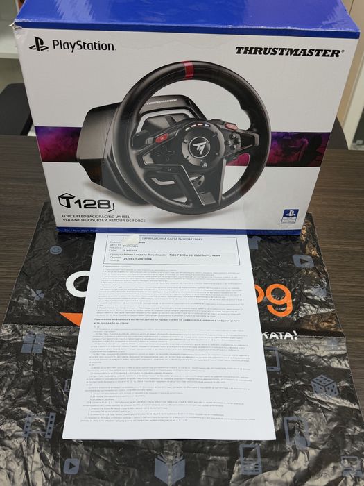 КАТО НОВ ВОЛАН PlayStation T128 Thrustmaster Ozone Гаранция до 2028 г. Black кормило