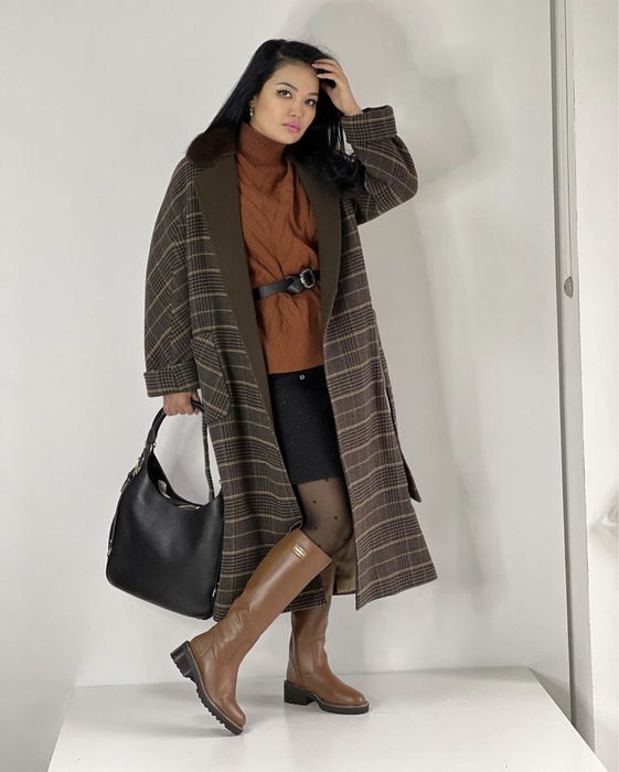 Пальто с норковым воротником