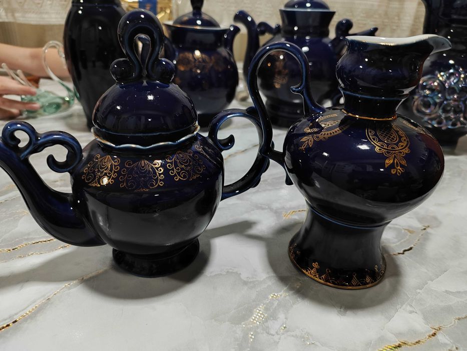 Посуда синяя Новгород СССР.