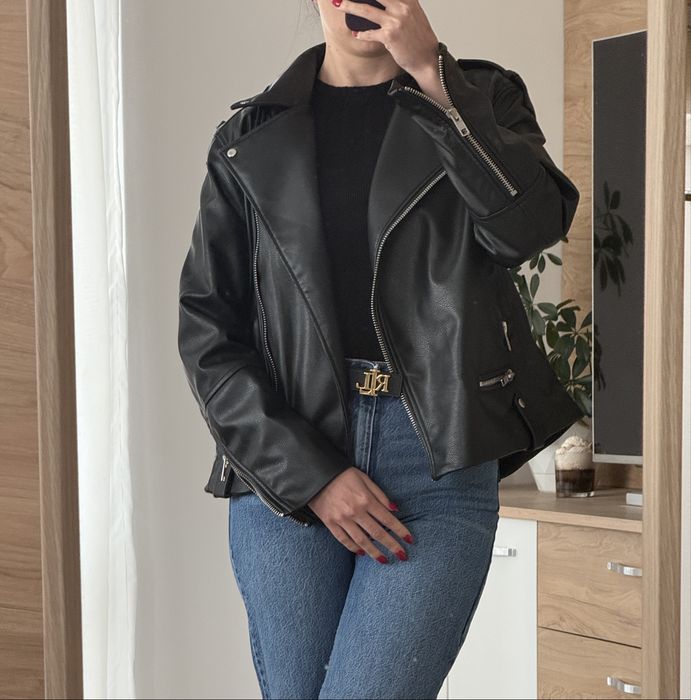 Кожено яке H&M S размер