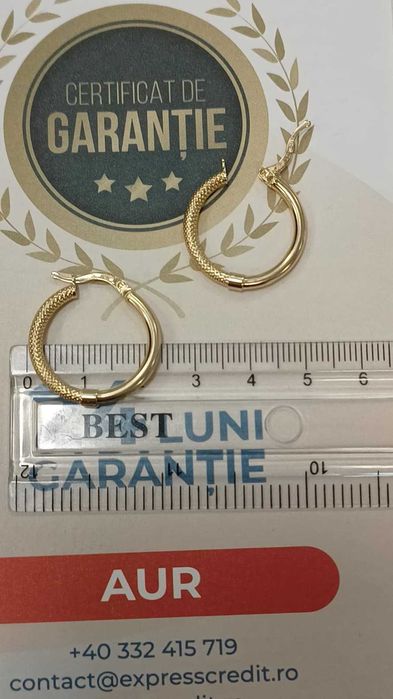 [AG24 Harlau B.45522.1] Cercei aur 14k 2,15g - Garantie 2 ani!
