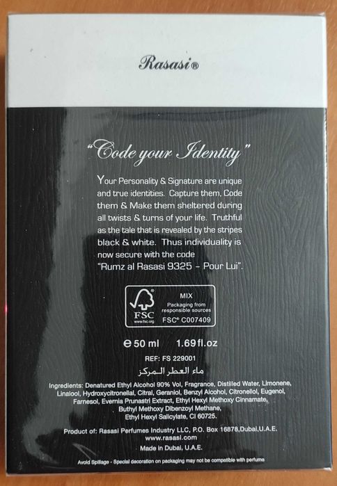 Rumz Al Rasasi 9325 Pour Lui Eau de Parfum за мъже 50 ml