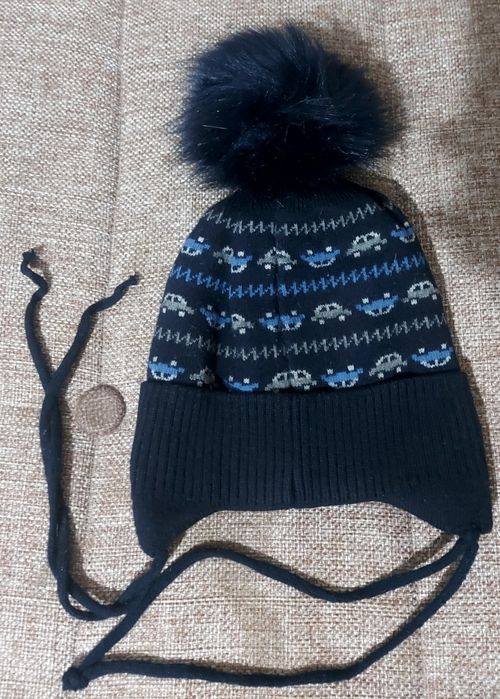 Шапка+шарф на мальчика от 1 до 3х лет. Турция. Б/у.