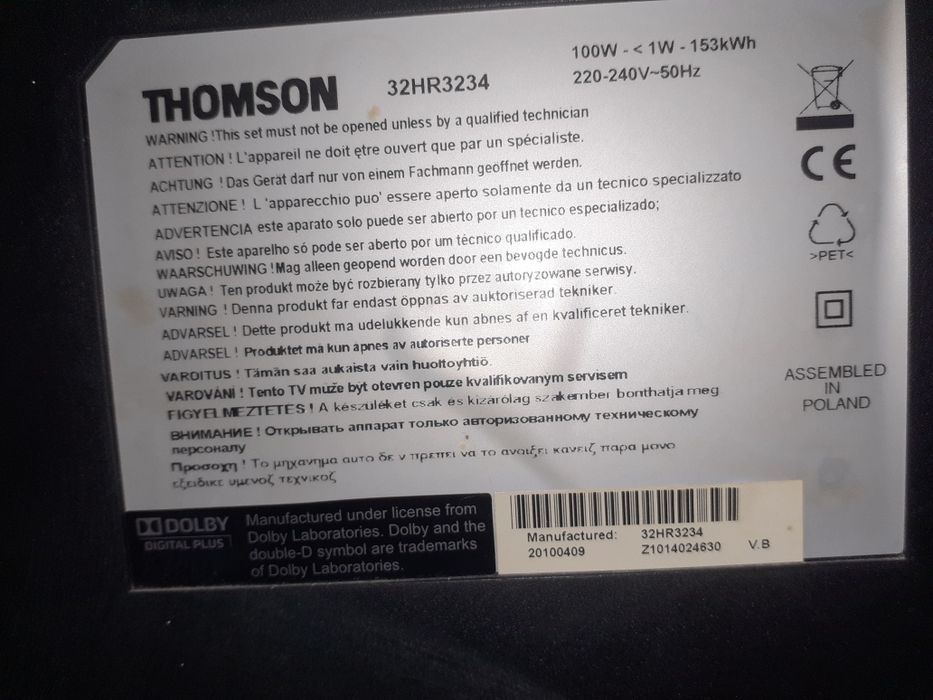 Televizor Thomson diagonala de 81 cm LCD led monitor  plasma